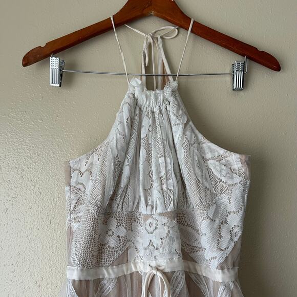 Tracy Reese White Lace Halter Dress Size 8 - Picture 3 of 9
